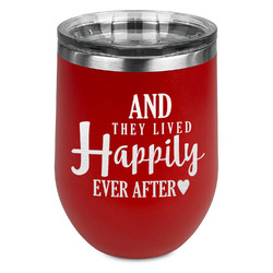 Wedding Quotes and Sayings Stemless Stainless Steel Wine Tumbler - Red - Double Sided