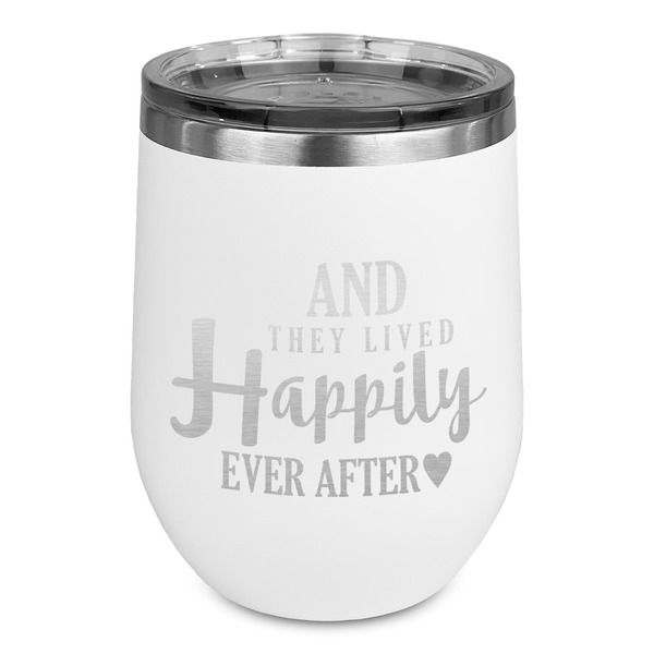 Custom Wedding Quotes and Sayings Stemless Stainless Steel Wine Tumbler - White - Single Sided