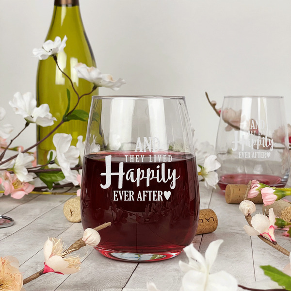 Wedding Quotes and Sayings Stemless Wine Glass - In Context