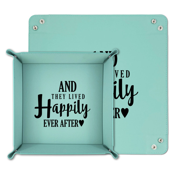 Wedding Quotes and Sayings Teal Faux Leather Valet Trays - PARENT MAIN