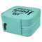 Wedding Quotes and Sayings Travel Jewelry Boxes - Leather - Teal - View from Rear