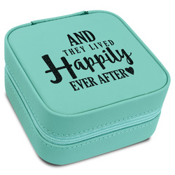 Wedding Quotes and Sayings Travel Jewelry Box - Teal Leather