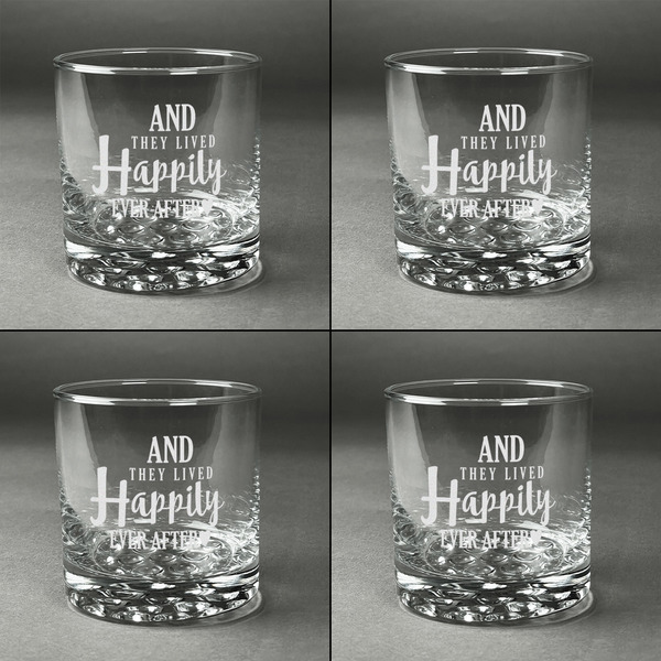 Wedding Quotes and Sayings Whiskey Glasses - Set of 4 all Engraved