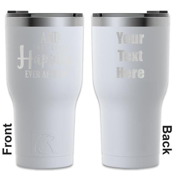 Custom Wedding Quotes and Sayings RTIC Tumbler - White - Engraved Front & Back (Personalized)