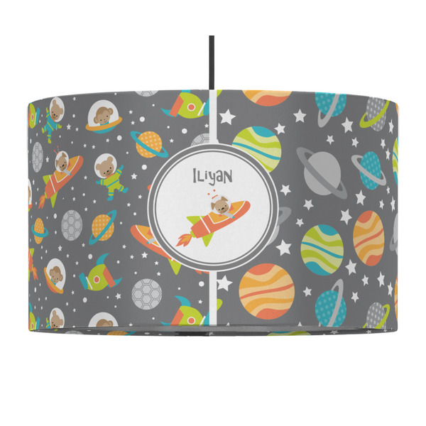 Custom Space Explorer 12" Drum Pendant Lamp - Fabric (Personalized)