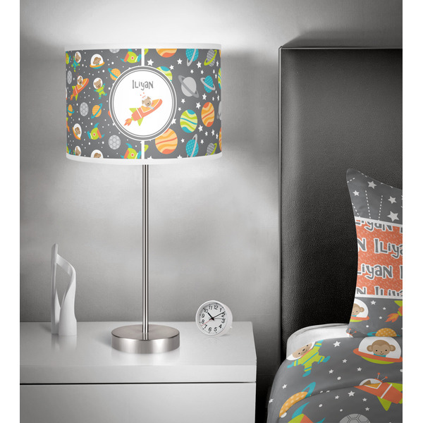 Space Explorer 13 inch drum lamp shade - in room