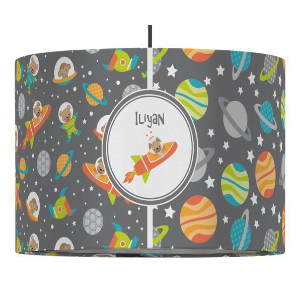 Custom Space Explorer 16" Drum Pendant Lamp - Fabric (Personalized)