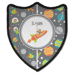 Space Explorer Iron On Shield Patch B w/ Name or Text