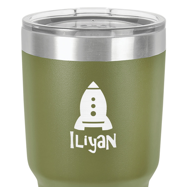 Space Explorer 30 oz Stainless Steel Ringneck Tumbler - Olive - Close Up