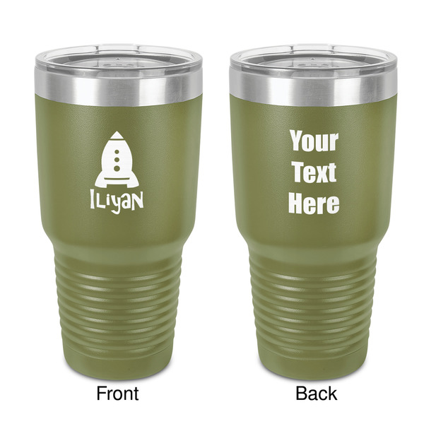 Custom Space Explorer 30 oz Stainless Steel Tumbler - Olive - Double-Sided (Personalized)