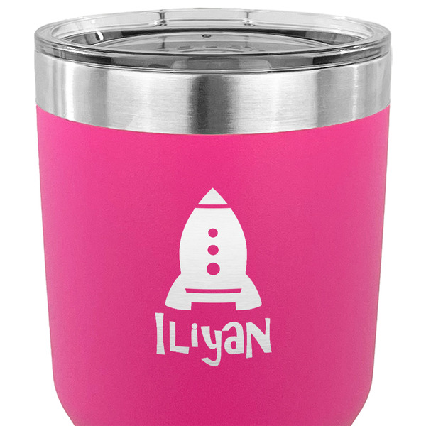 Space Explorer 30 oz Stainless Steel Ringneck Tumbler - Pink - CLOSE UP