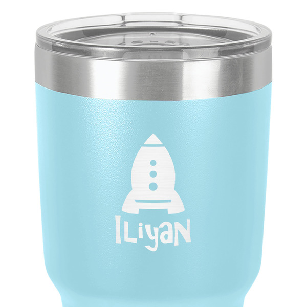 Space Explorer 30 oz Stainless Steel Ringneck Tumbler - Teal - Close Up