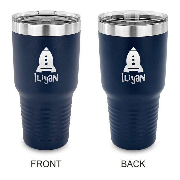 Custom Space Explorer 30 oz Stainless Steel Tumbler - Navy - Double Sided (Personalized)