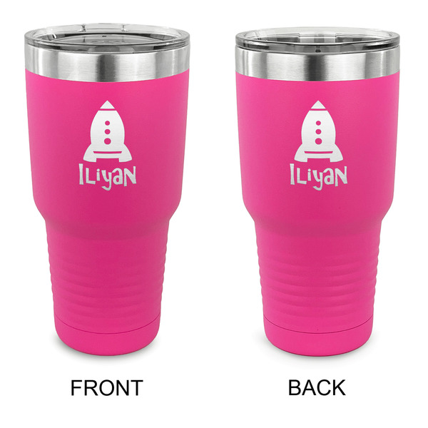 Custom Space Explorer 30 oz Stainless Steel Tumbler - Pink - Double Sided (Personalized)