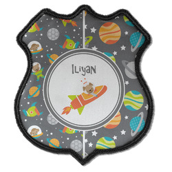 Space Explorer Iron On Shield Patch C w/ Name or Text