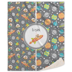 Space Explorer Sherpa Throw Blanket (Personalized)
