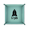 Space Explorer 6" x 6" Teal Leatherette Snap Up Tray - FOLDED UP