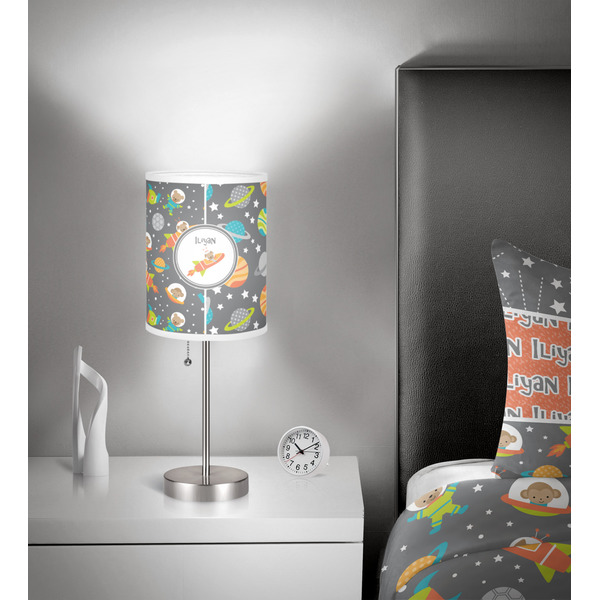 Space Explorer 7 inch drum lamp shade - in room
