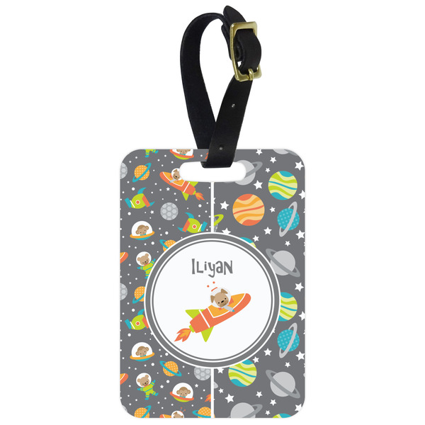 Custom Space Explorer Metal Luggage Tag w/ Name or Text