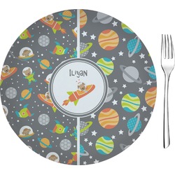 Space Explorer 8" Glass Appetizer / Dessert Plates - Single or Set (Personalized)