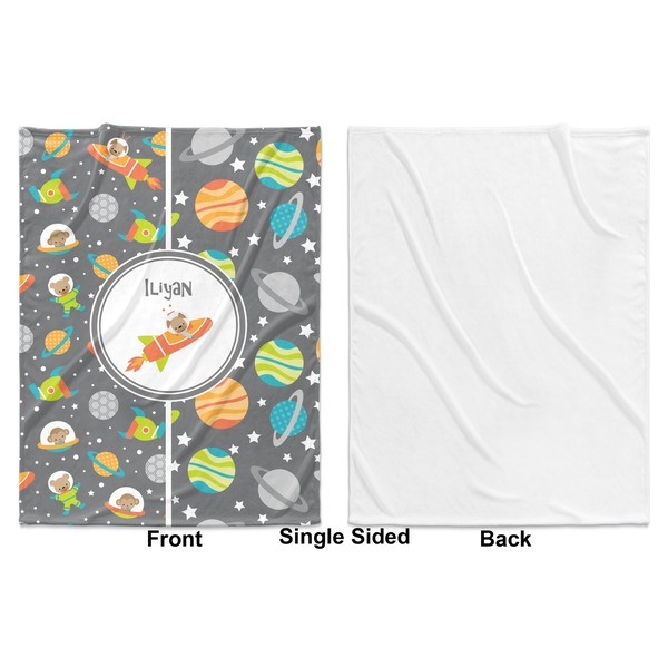 Space Explorer Baby Blanket (Single Sided - Printed Front, White Back)