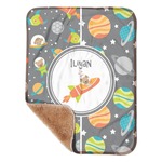 Space Explorer Sherpa Baby Blanket - 30" x 40" w/ Name or Text