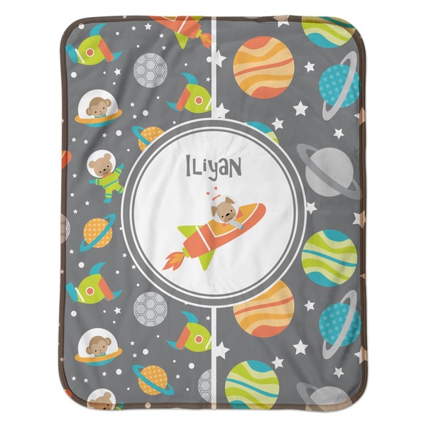Space Explorer Baby Sherpa Blanket - Flat