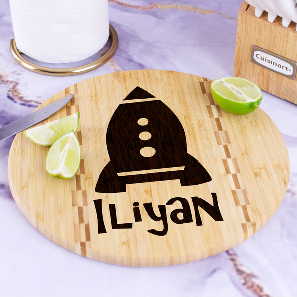 Space Explorer Bamboo Cutting Board - In Context