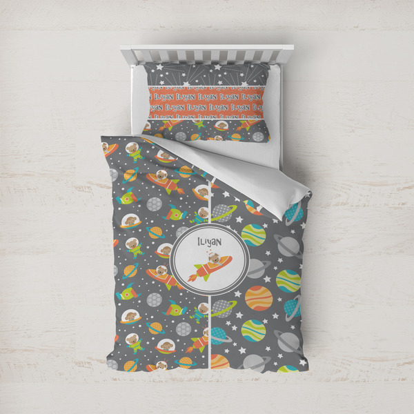 Custom Space Explorer Duvet Cover Set - Twin (Personalized)