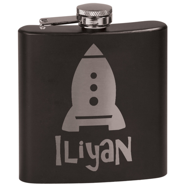 Custom Space Explorer Black Flask Set (Personalized)