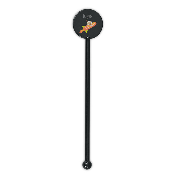Space Explorer Black Plastic 5.5" Stir Stick - Round - Single Stick
