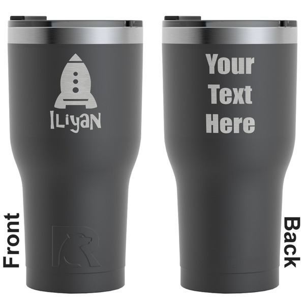 Custom Space Explorer RTIC Tumbler - Black - Engraved Front & Back (Personalized)