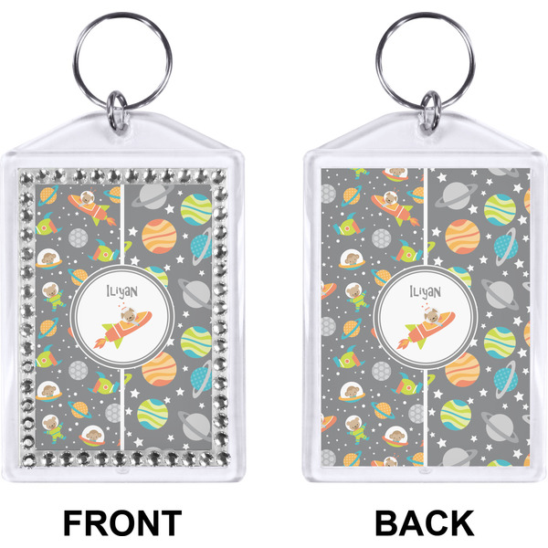 Space Explorer Bling Keychain (Front + Back)