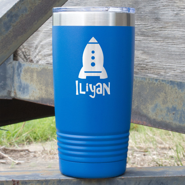 Custom Space Explorer 20 oz Stainless Steel Tumbler - Royal Blue - Single Sided (Personalized)