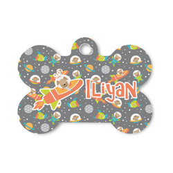 Space Explorer Bone Shaped Dog ID Tag - Small (Personalized)