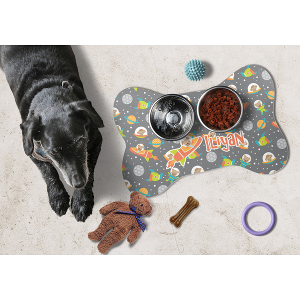 Space Explorer Bone Shaped Mat w/ Food & Water