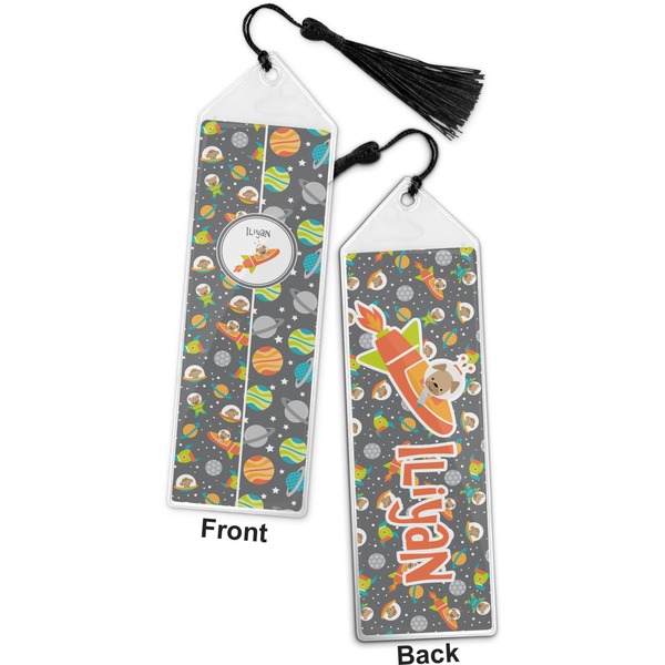 Space Explorer Bookmark with tassel - Front and Back