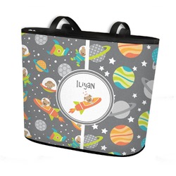 Space Explorer Bucket Tote w/ Genuine Leather Trim (Personalized)