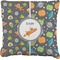 Space Explorer Faux-Linen Throw Pillow (Personalized)