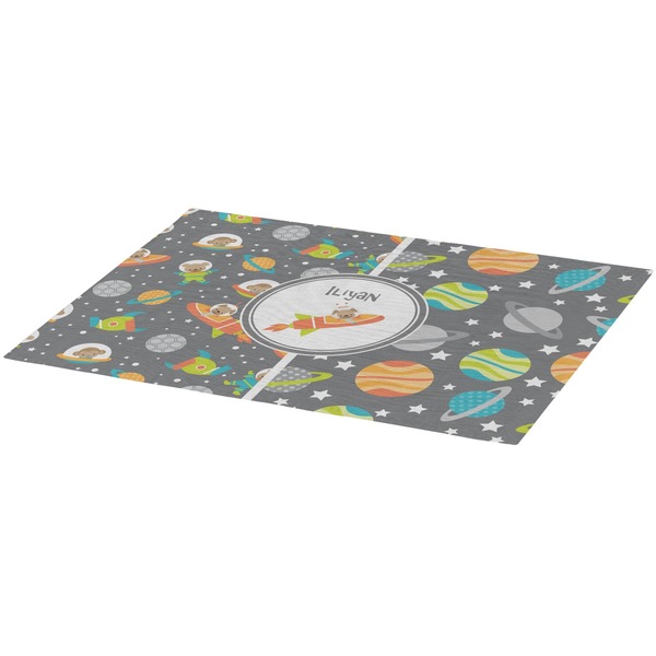 Space Explorer Burlap Placemat (Angle View)