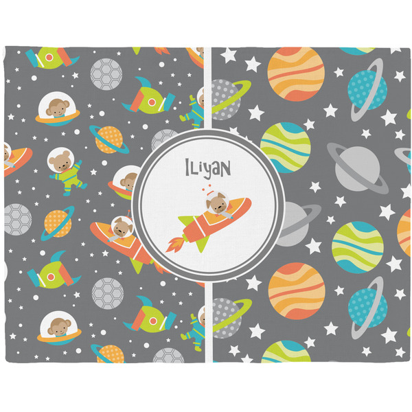 Custom Space Explorer Woven Fabric Placemat - Twill w/ Name or Text