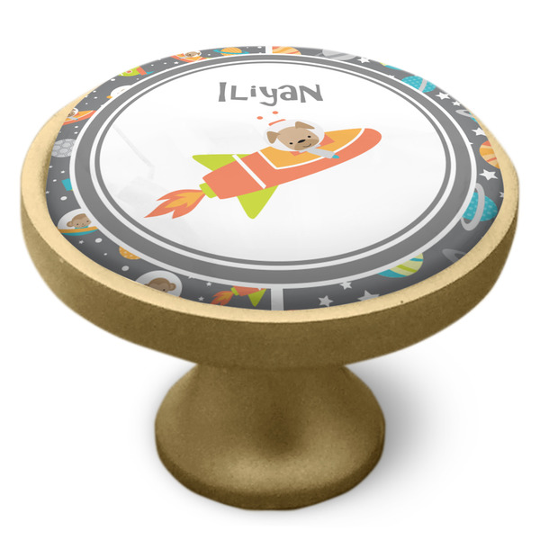 Space Explorer Cabinet Knob - Gold - Side