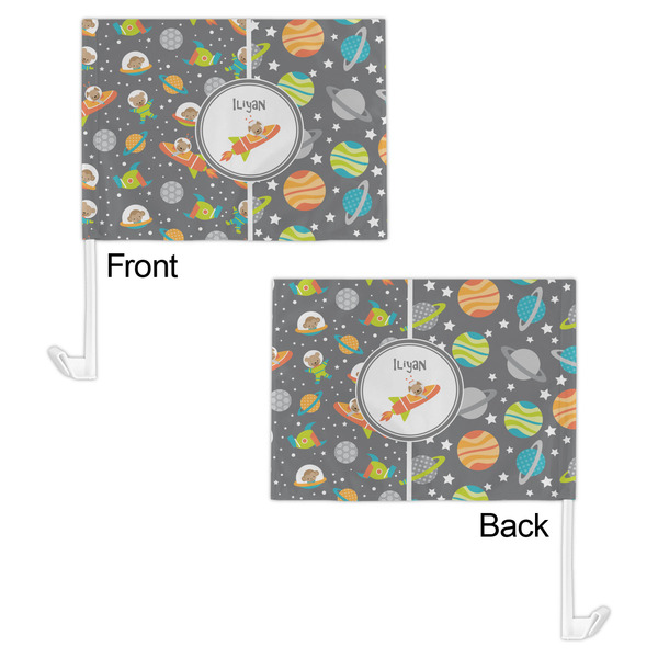 Space Explorer Car Flag - 11" x 8" - Front & Back View