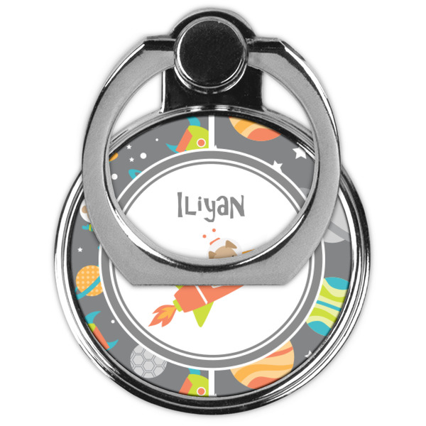 Space Explorer Cell Phone Ring Stand & Holder - Front (Collapsed)