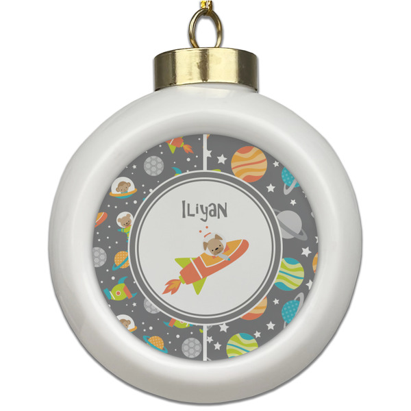 Custom Space Explorer Ceramic Ball Ornament (Personalized)