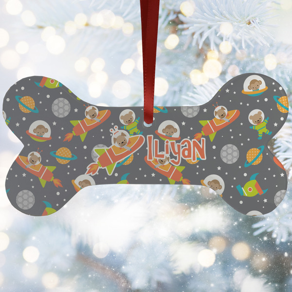Custom Space Explorer Ceramic Dog Ornament w/ Name or Text