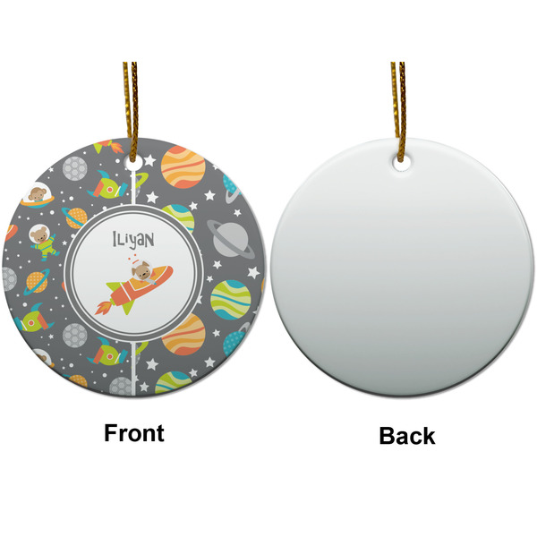 Space Explorer Ceramic Flat Ornament - Circle Front & Back (APPROVAL)
