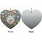 Space Explorer Ceramic Flat Ornament - Heart Front & Back (APPROVAL)