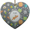 Space Explorer Ceramic Flat Ornament - Heart (Front)