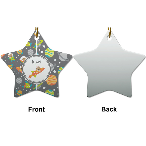Space Explorer Ceramic Flat Ornament - Star Front & Back (APPROVAL)